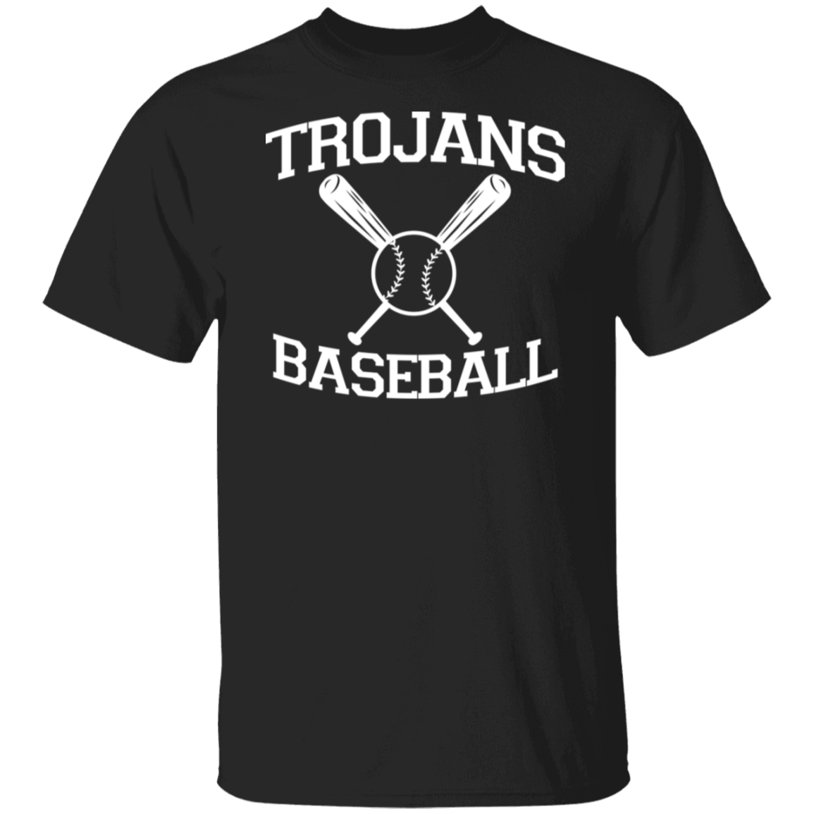 Trojans Baseball White Print T-Shirt