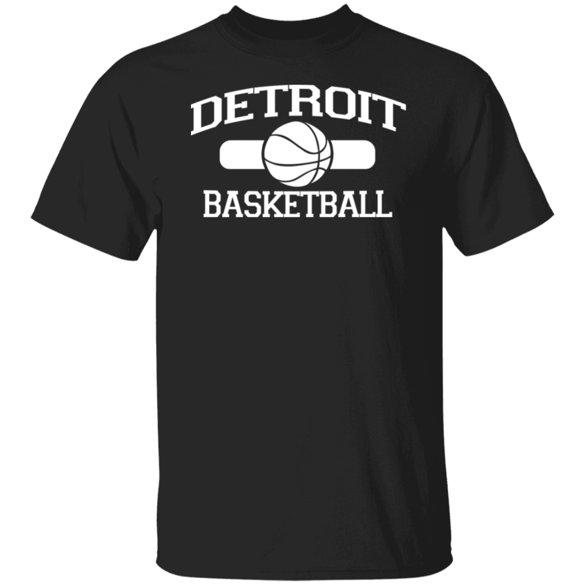 Detroit Basketball White Print T-Shirt
