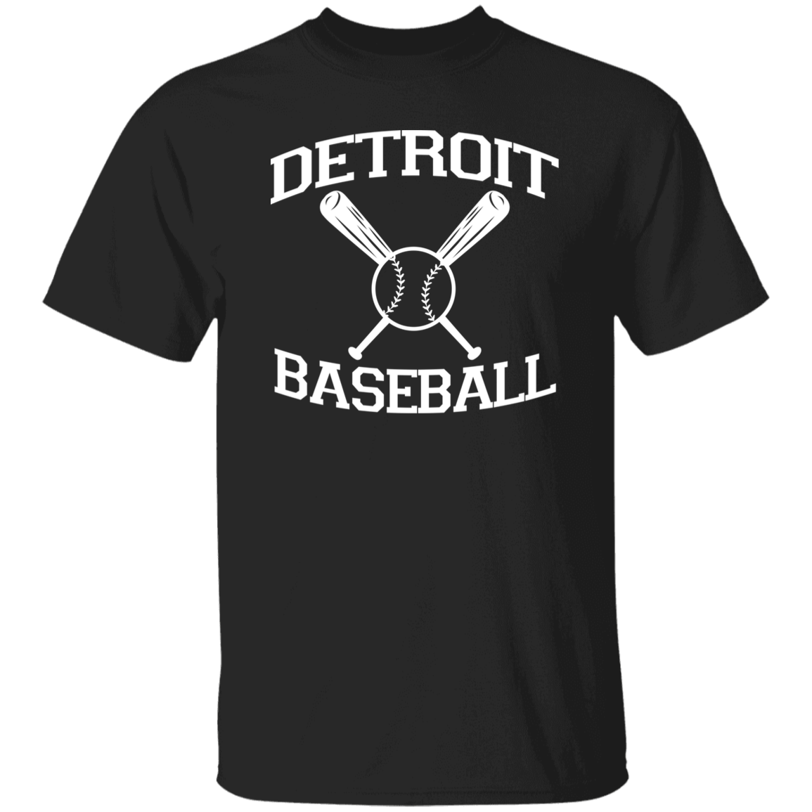 Detroit Baseball White Print T-Shirt