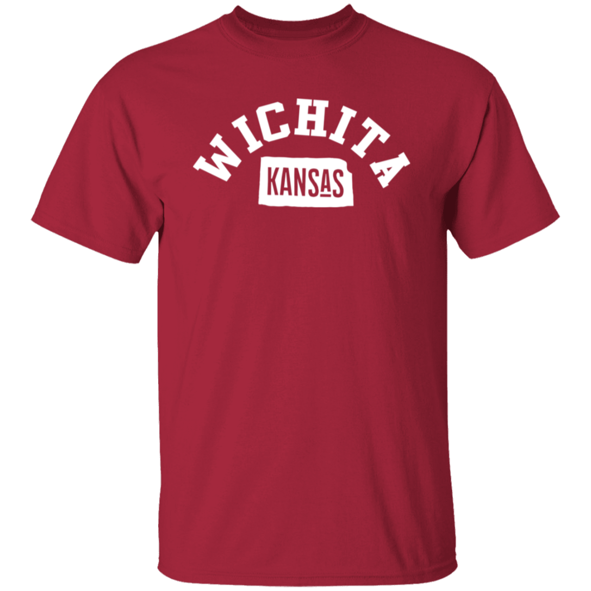 Wichita Kansas Circular White Print T-Shirt