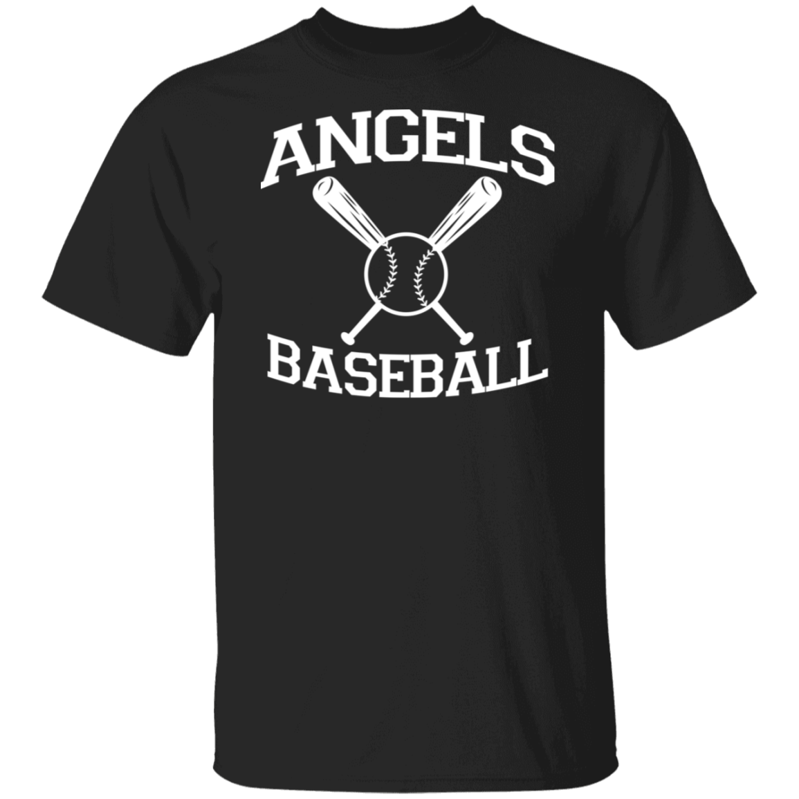 Angels Baseball White Print T-Shirt