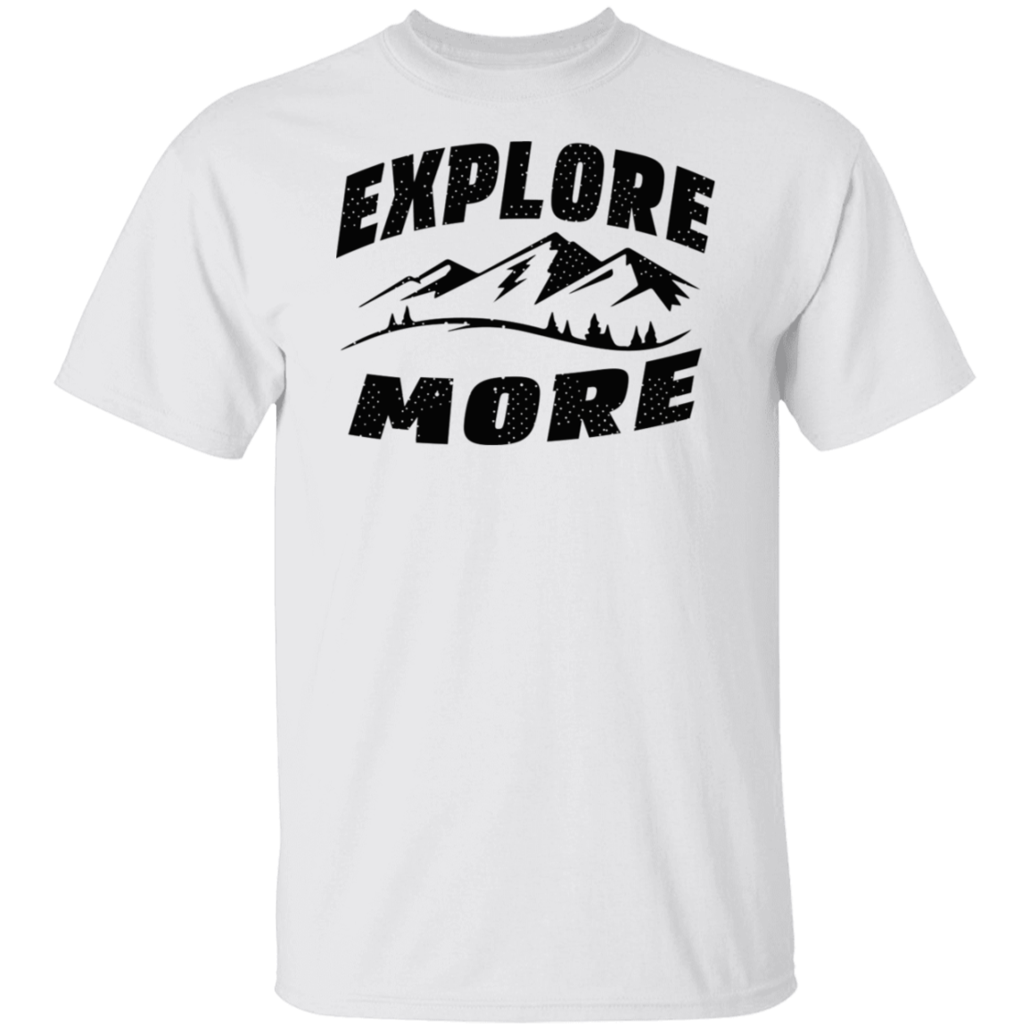 Explore More Black Print T-Shirt