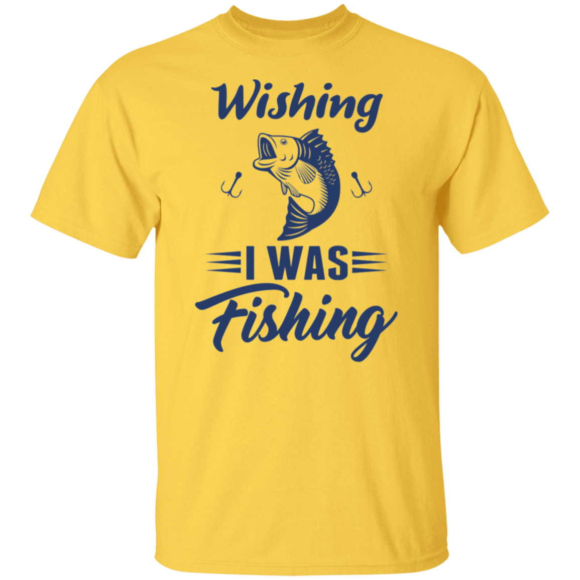 Wishing I Was Fishing Blue Print T-Shirt