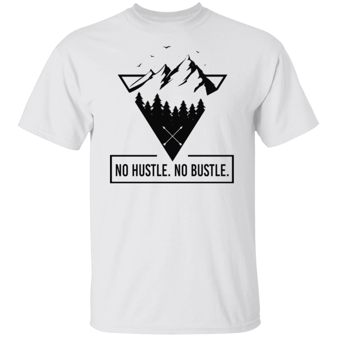 No Hustle No Bustle Black Print T-Shirt