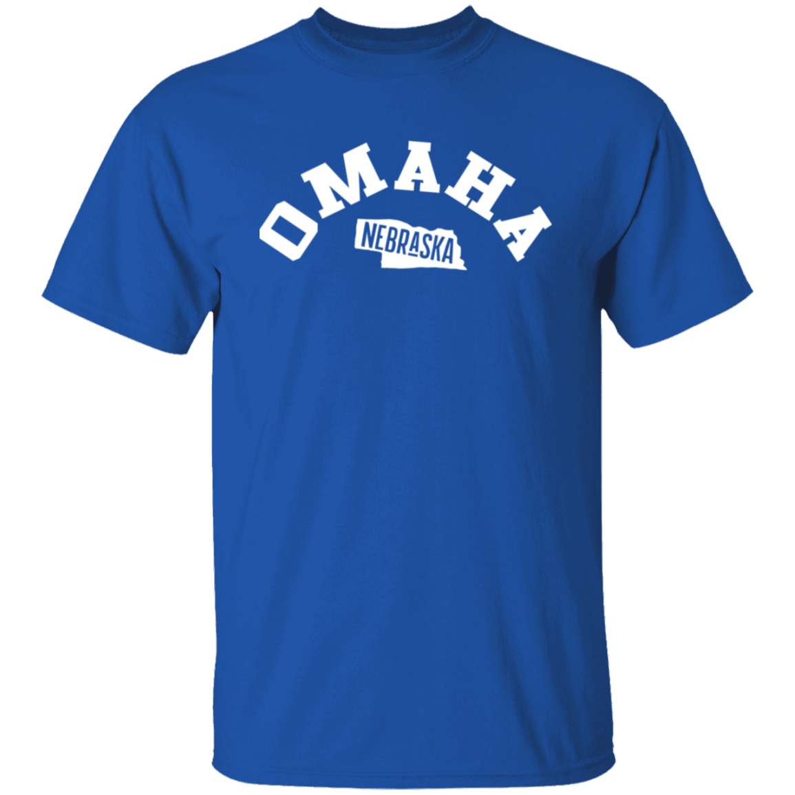 Omaha Nebraska Circular White Print T-Shirt