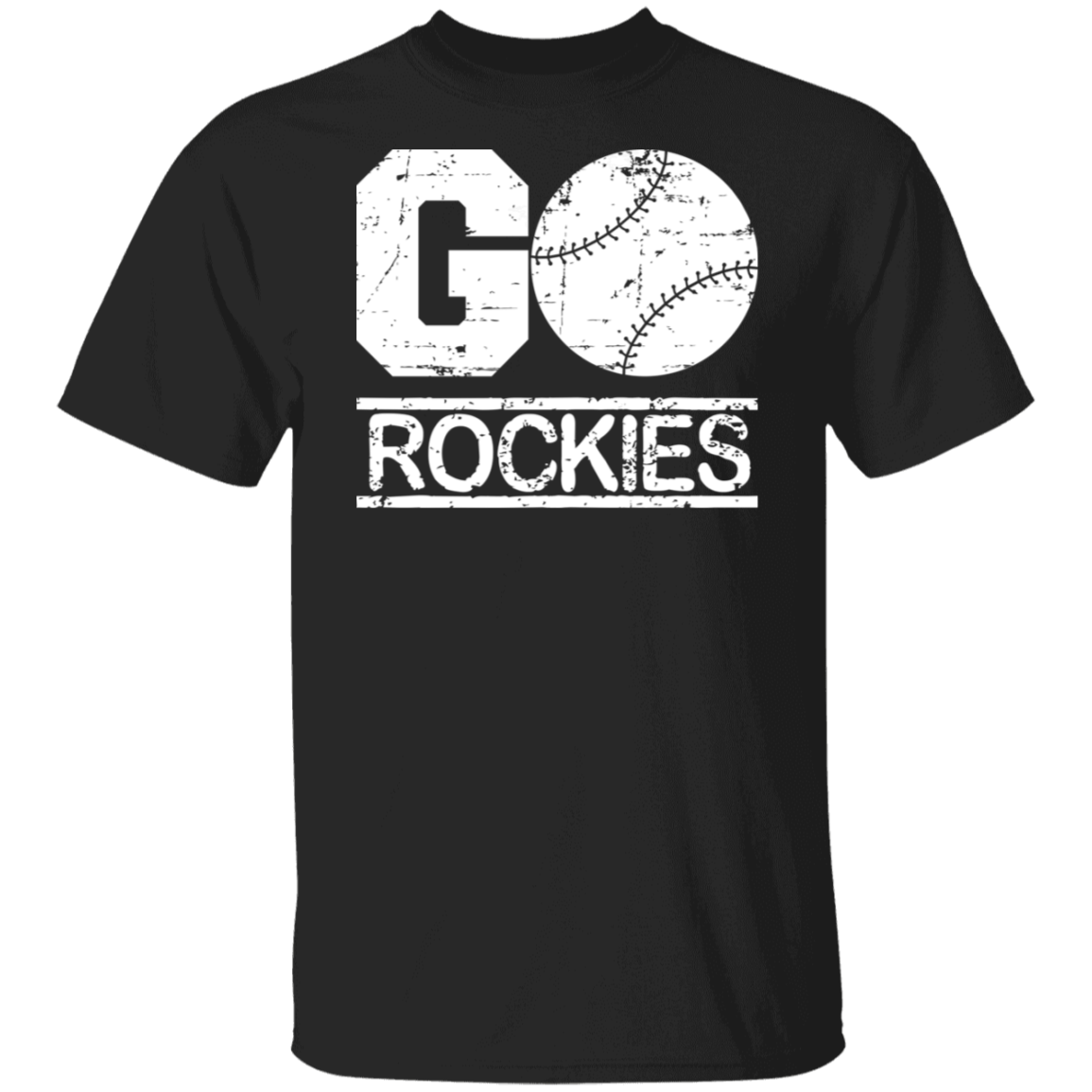 Go Rockies White Print T-Shirt