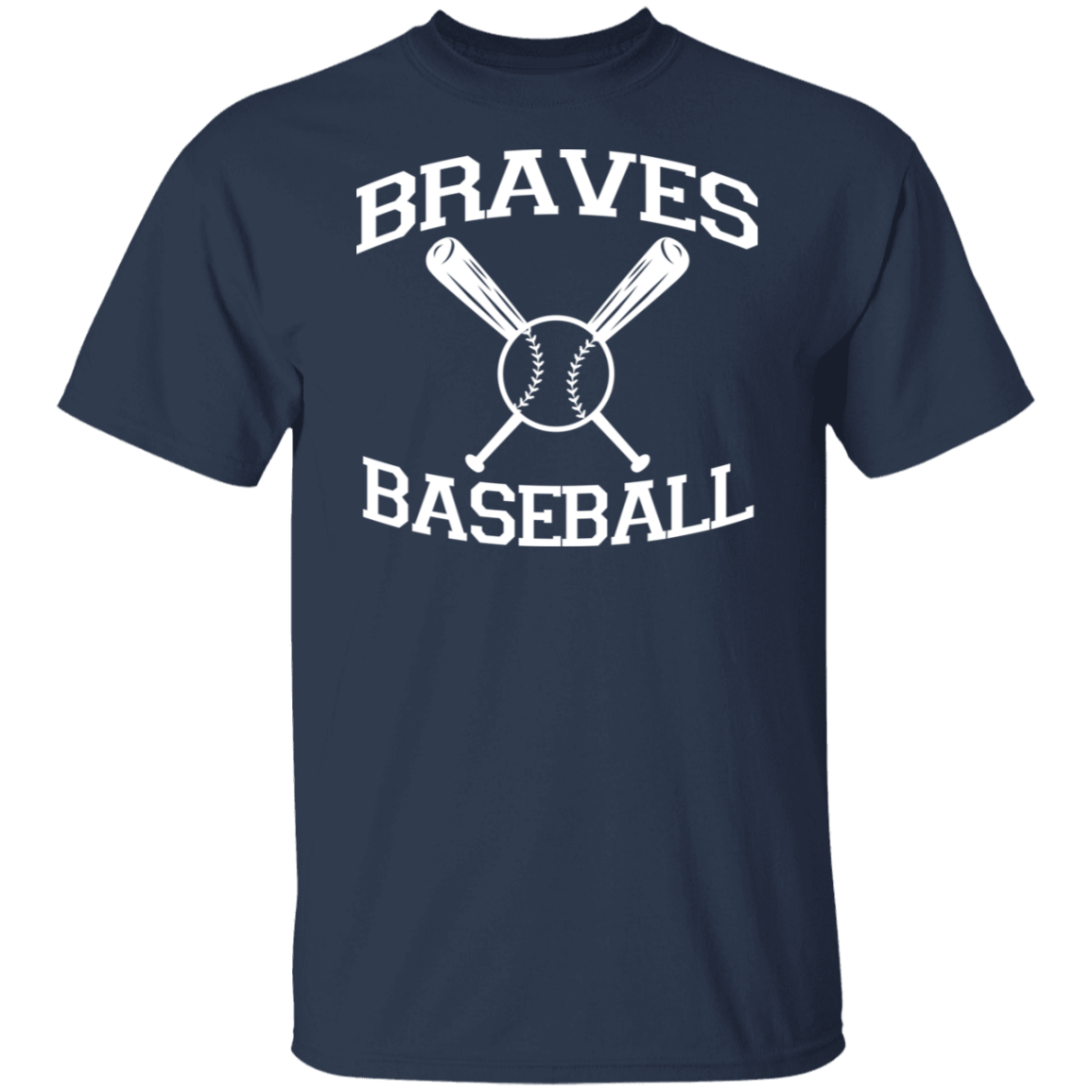 Braves Baseball White Print T-Shirt