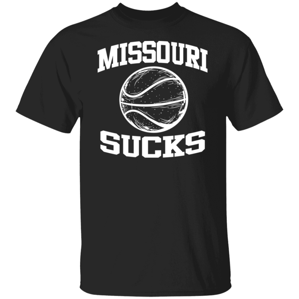 Missouri Basketball Sucks White Print T-Shirt