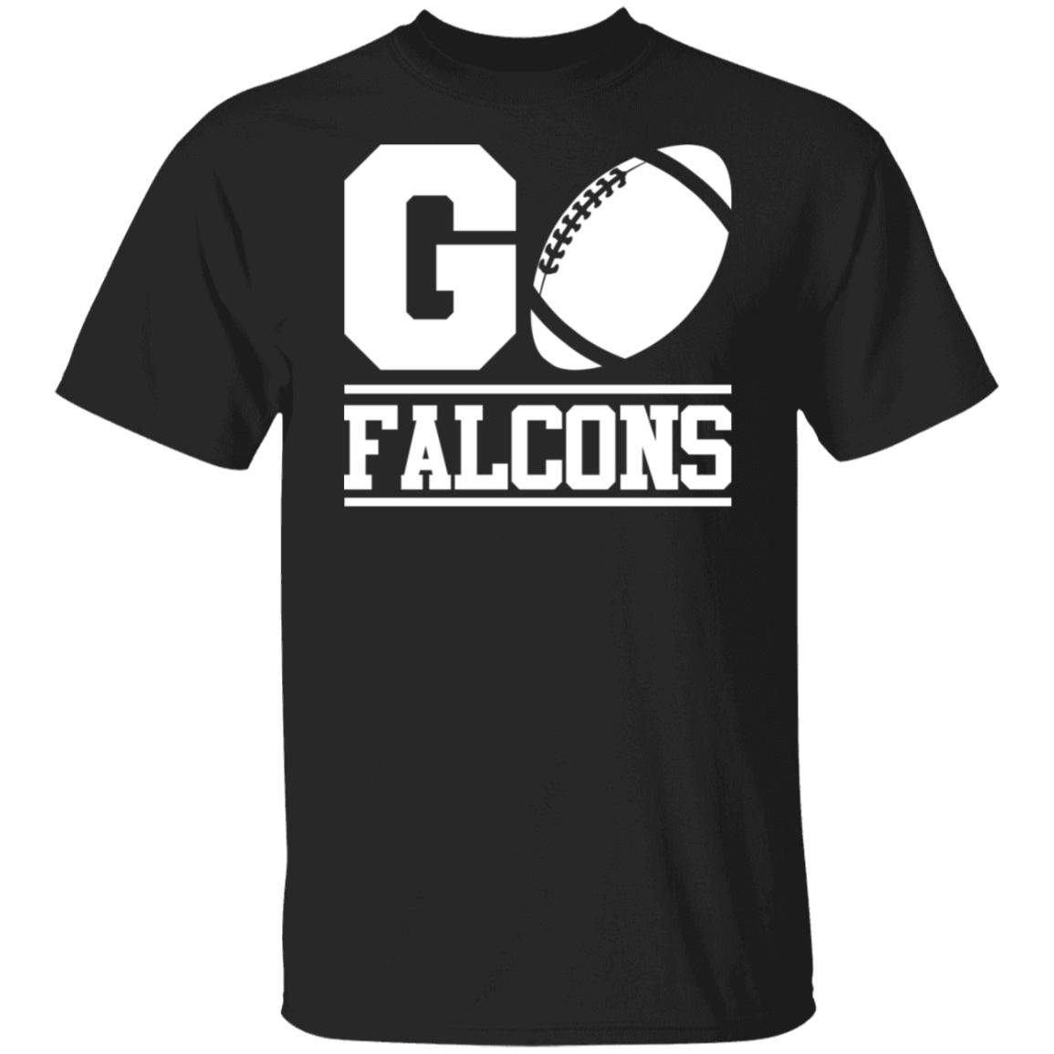 Go Falcons Football White Print T-Shirt