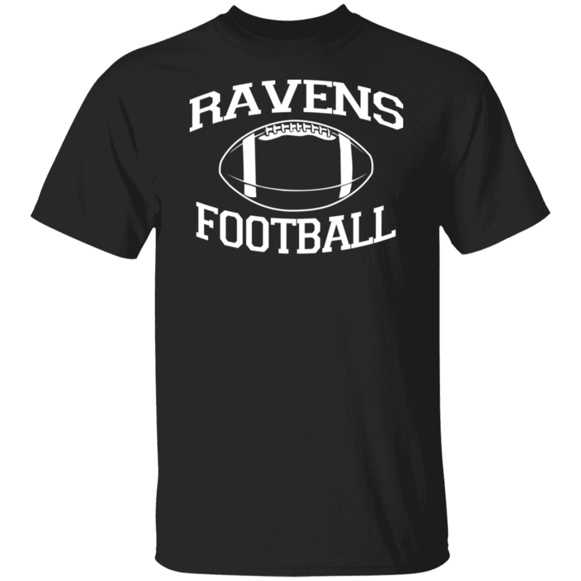 Ravens Football White Print T-Shirt