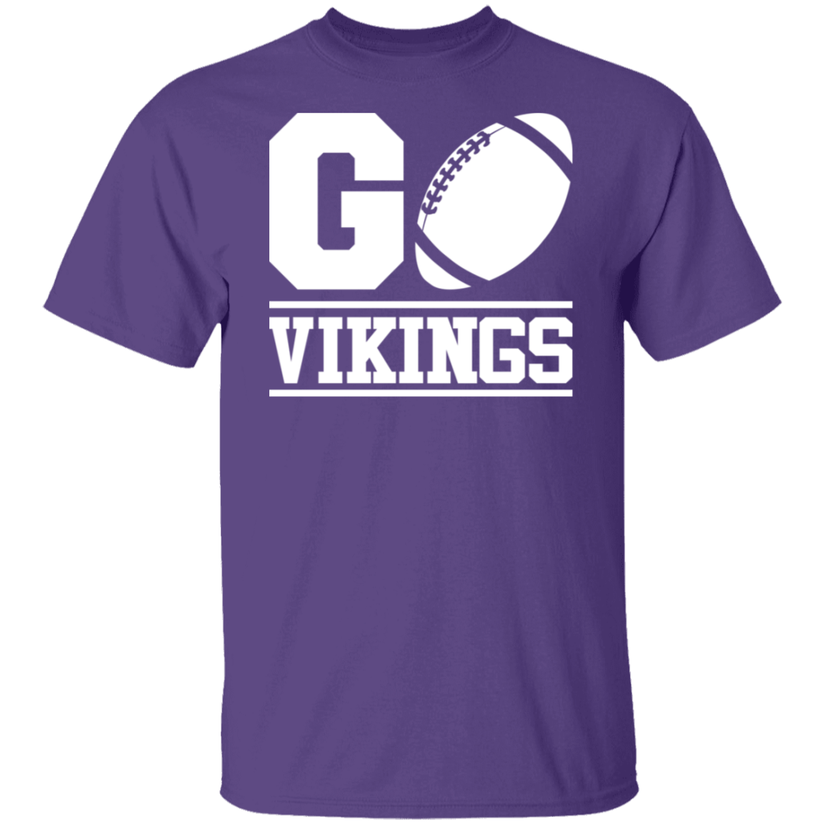 Go Vikings Football White Print T-Shirt