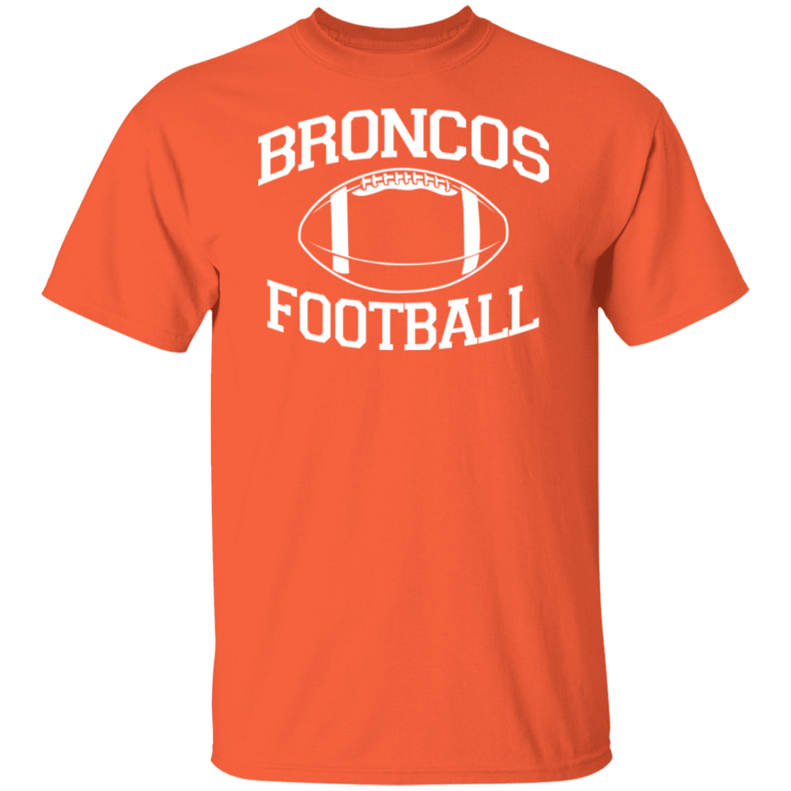 Broncos Football White Print T-Shirt