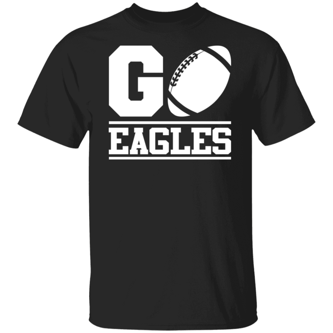 Go Eagles Football White Print T-Shirt