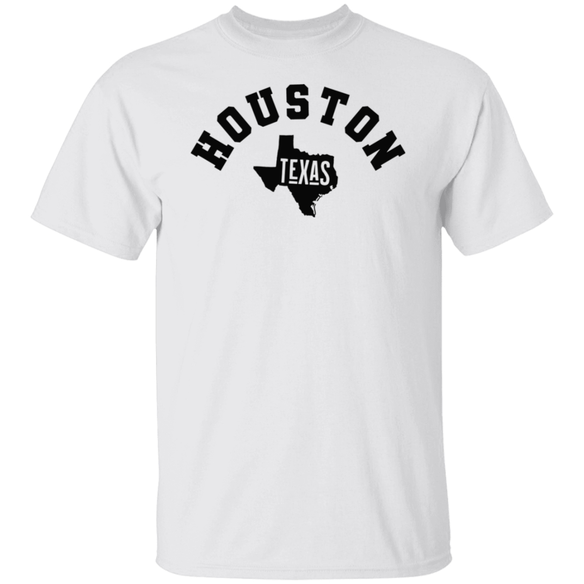 Houston Texas Circular Black Print T-Shirt