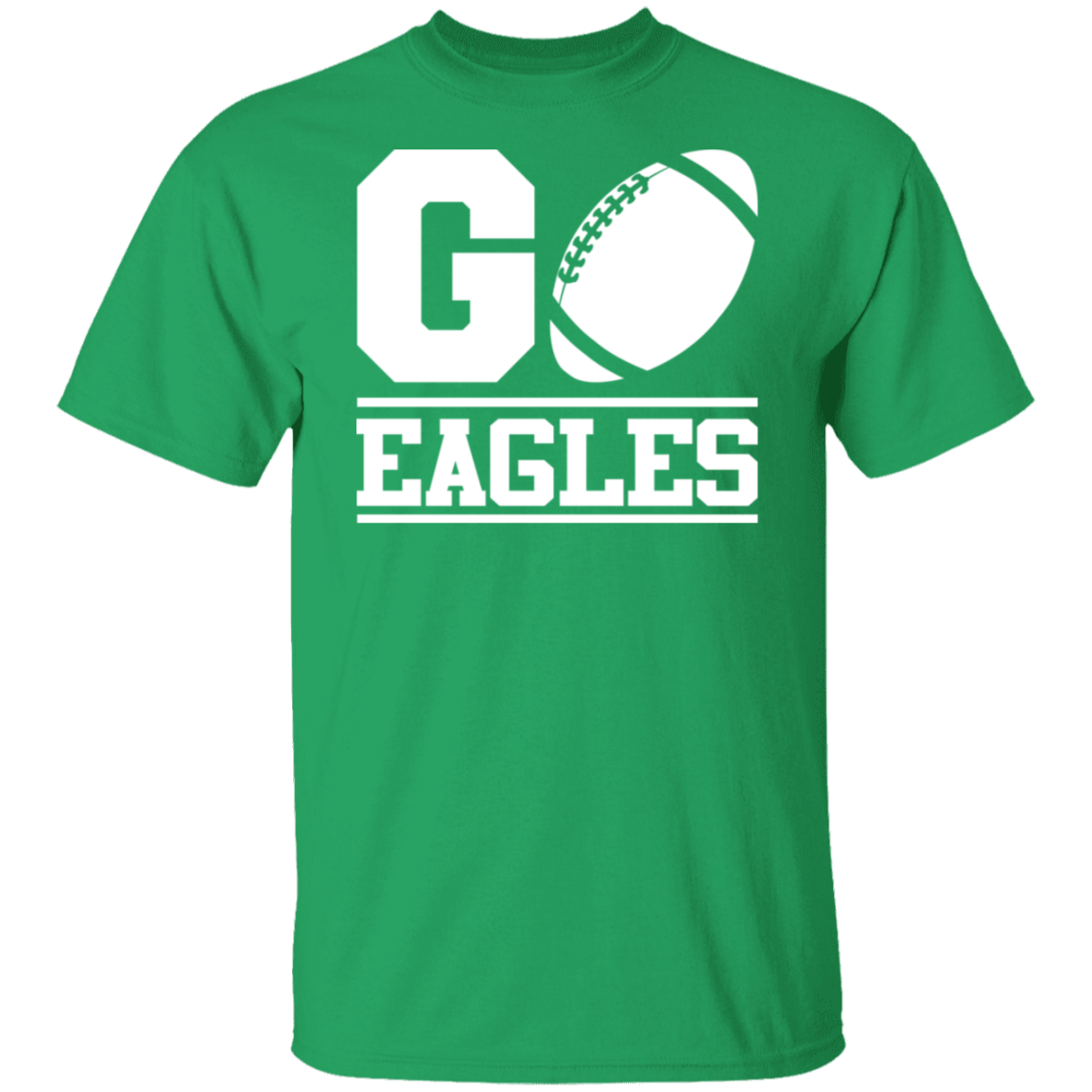 Go Eagles Football White Print T-Shirt