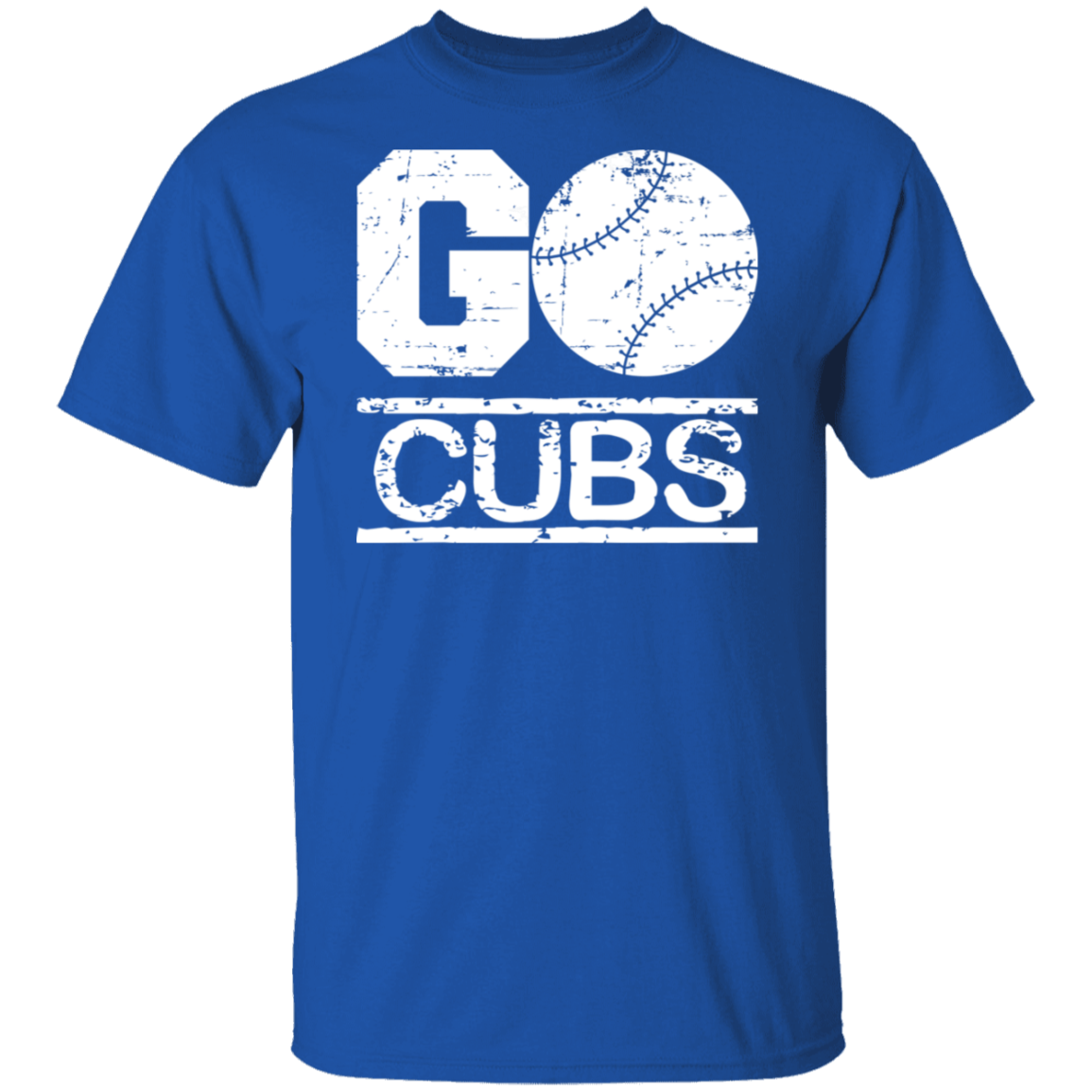 Go Cubs White Print T-Shirt