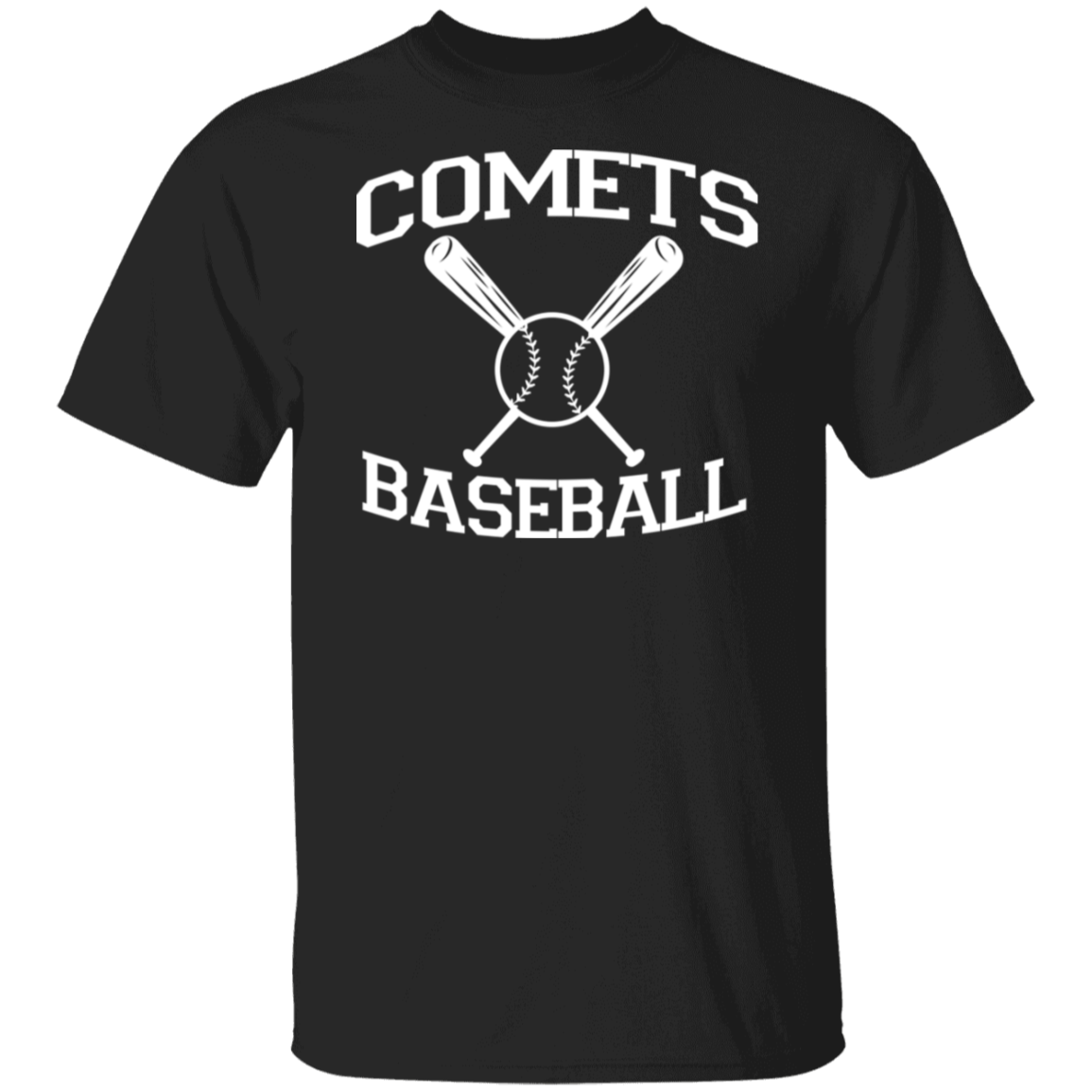 Comets Baseball White Print T-Shirt