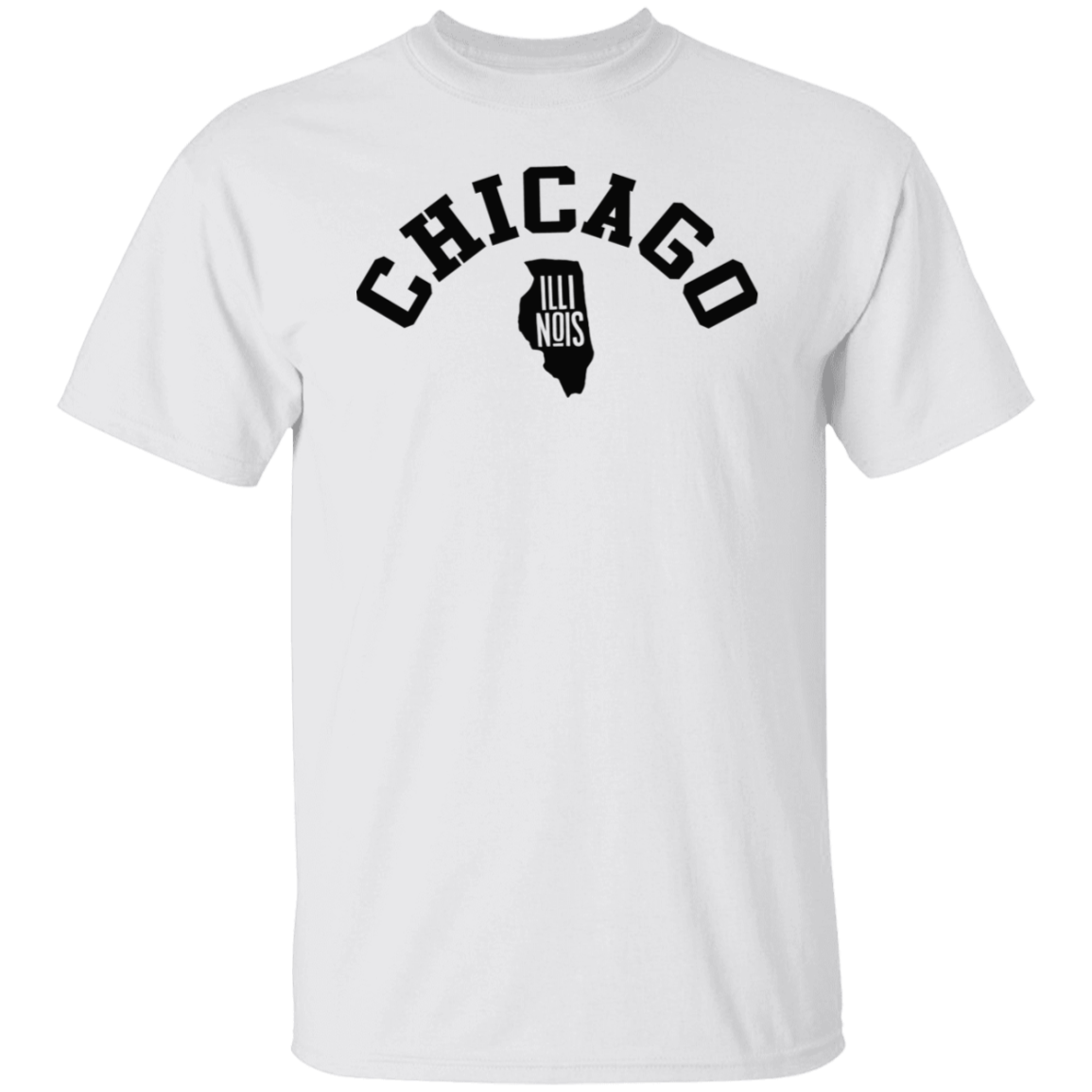 Chicago Illinois Circular Black Print T-Shirt