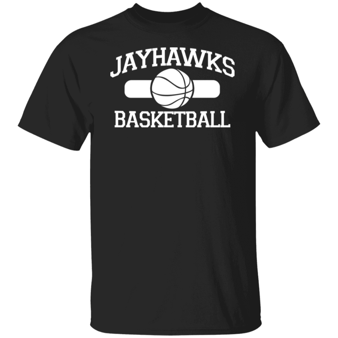 Jayhawks Basketball White Print T-Shirt