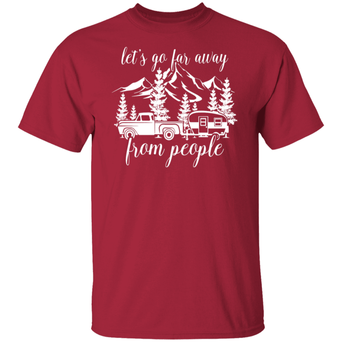 Let's Go Far Away From People White Print T-Shirt