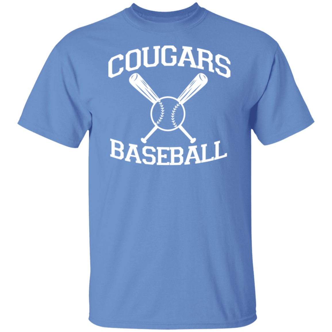 Cougars Baseball White Print T-Shirt
