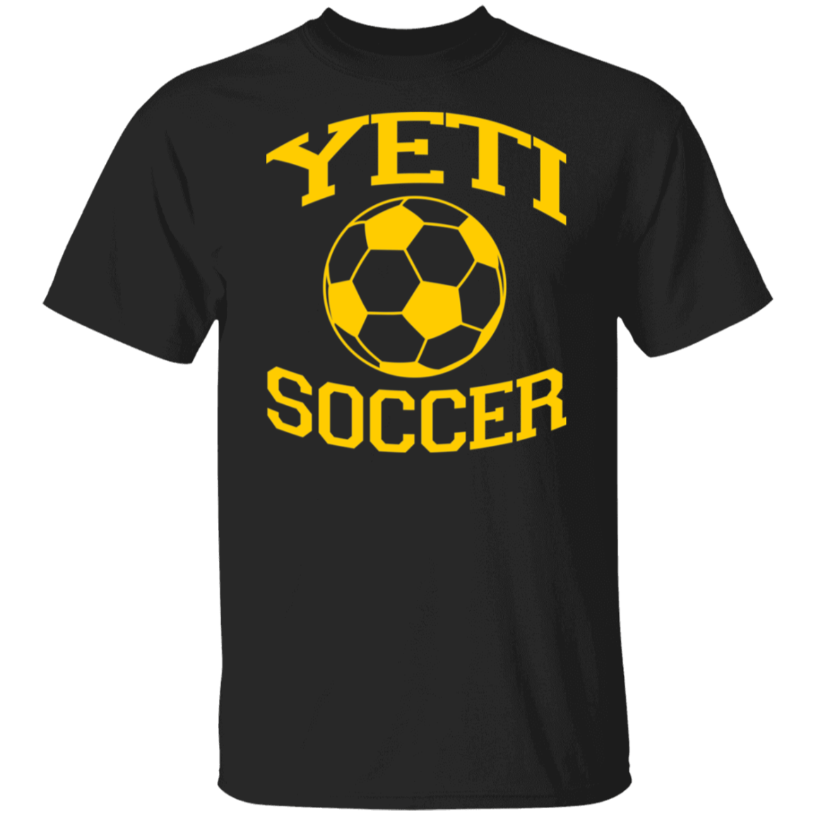 Yeti Soccer Yellow Gold Print T-Shirt