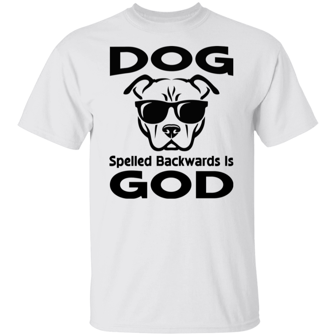Dog Spelled Backwards Is God Black Print T-Shirt
