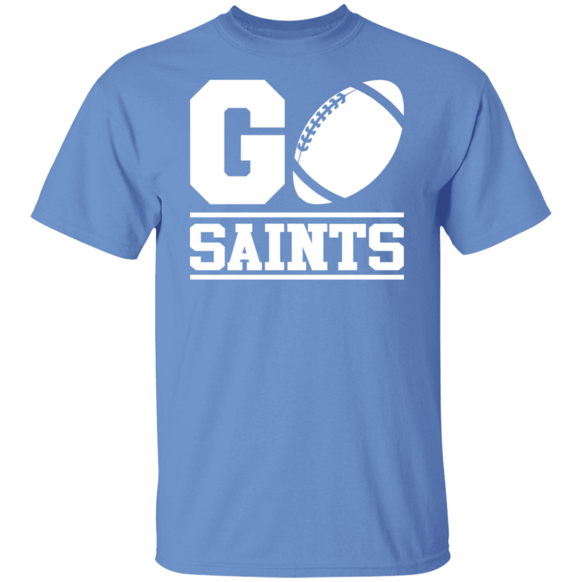 Go Saints Football White Print T-Shirt