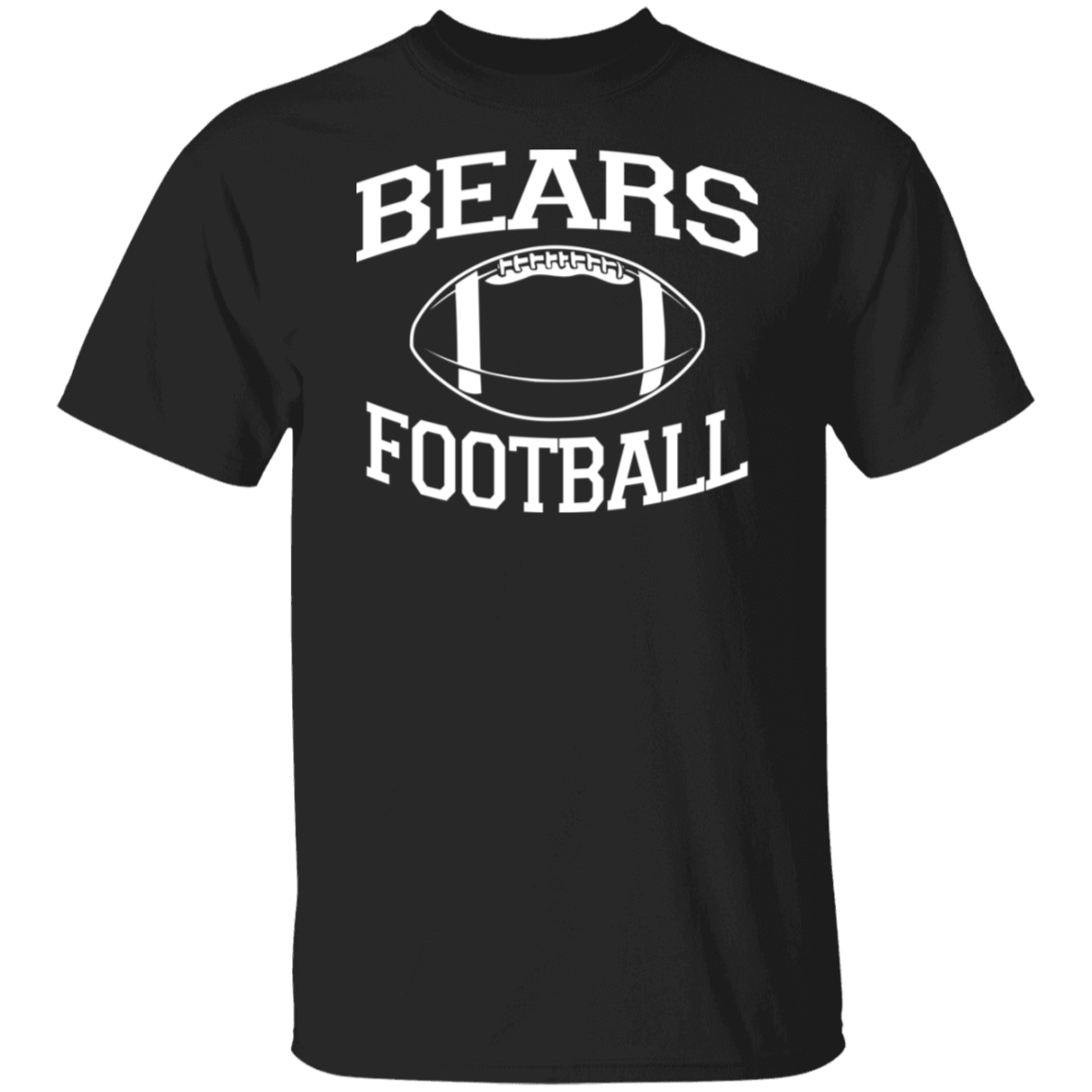 Bears Football White Print T-Shirt