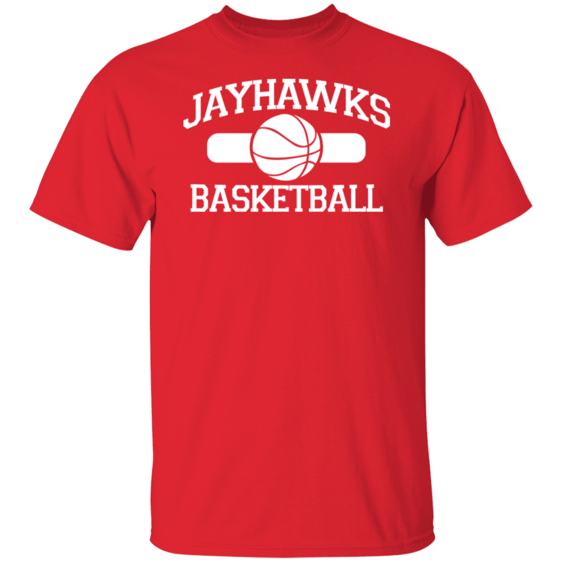 Jayhawks Basketball White Print T-Shirt