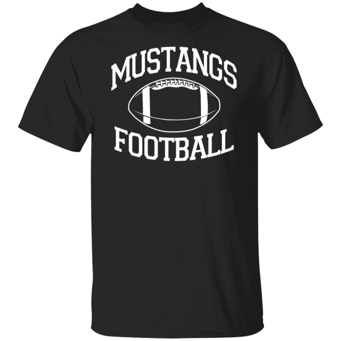 Mustangs Football White Print T-Shirt