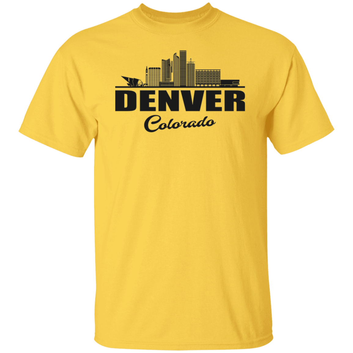 Denver Colorado Skyline Black Print T-Shirt