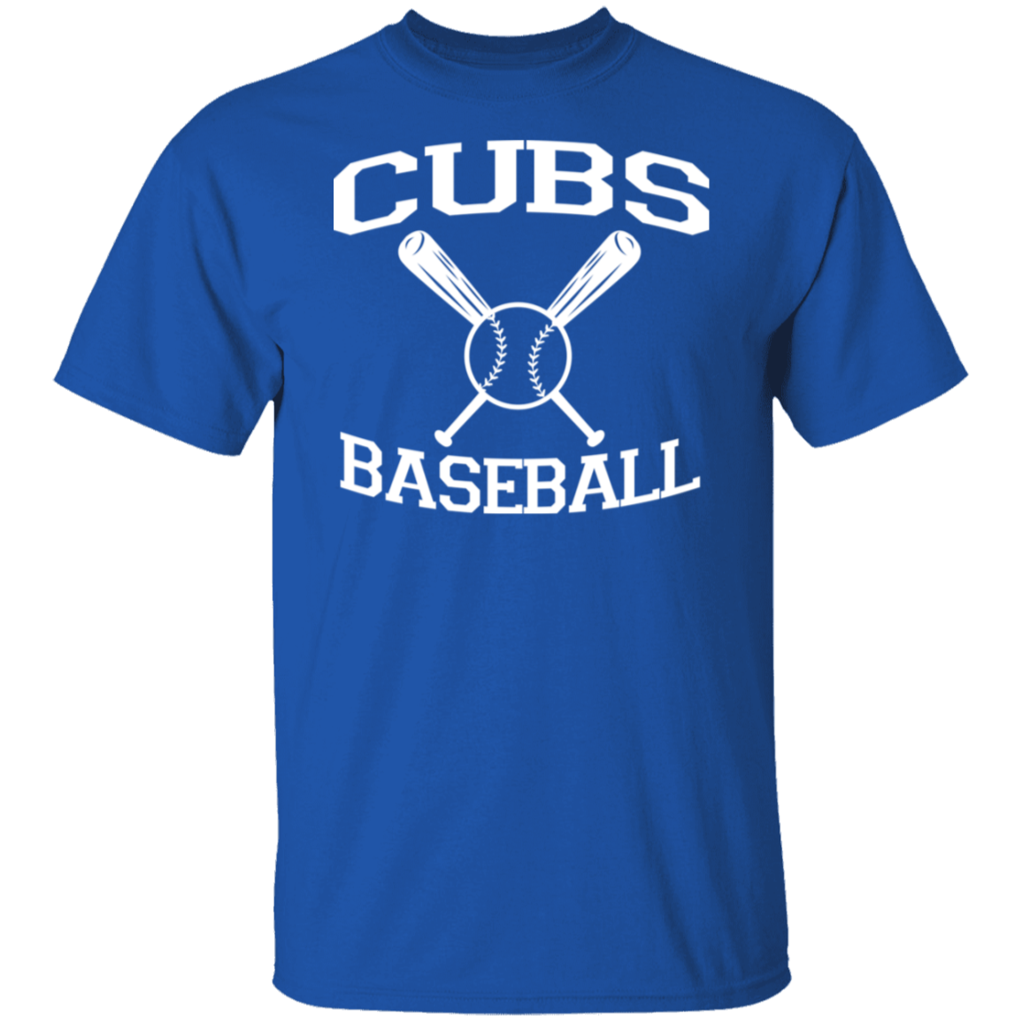 Cubs Baseball White Print T-Shirt