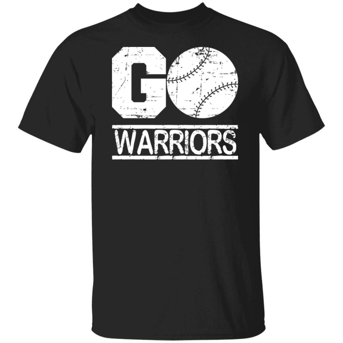 Go Warriors Baseball White Print T-Shirt