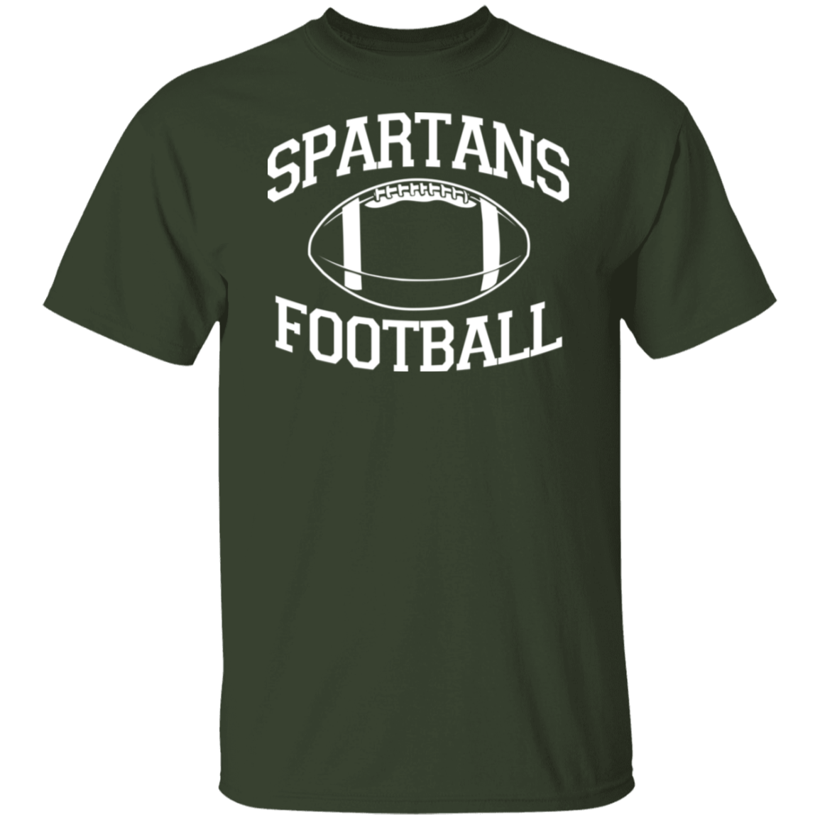 Spartans Football White Print T-Shirt