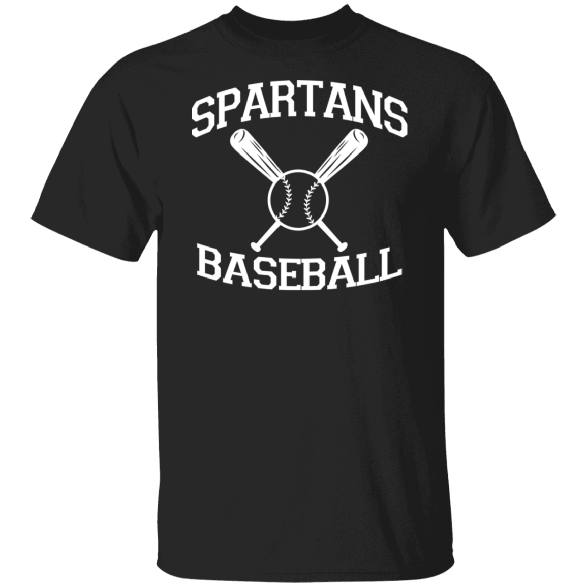 Spartans Baseball White Print T-Shirt