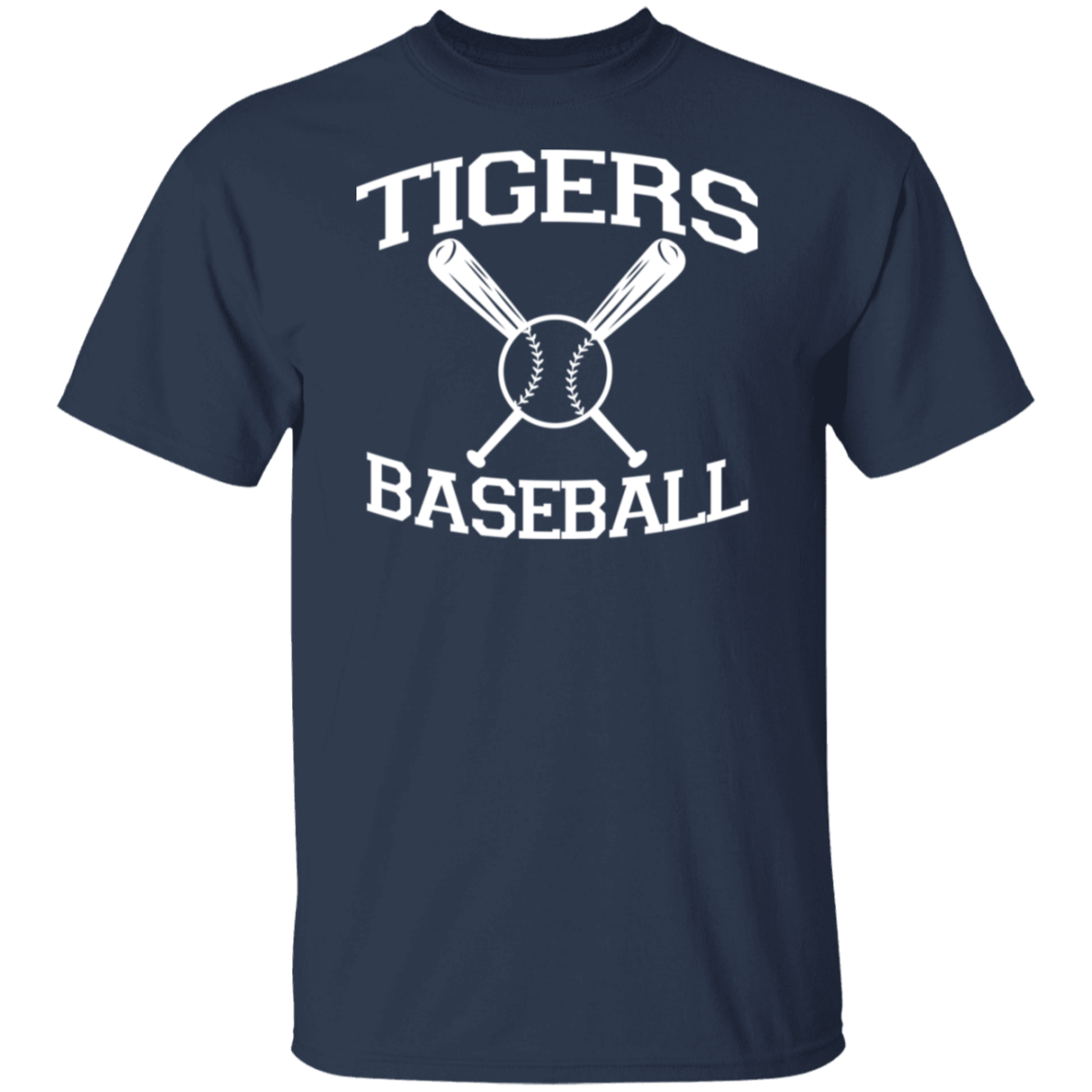 Tigers Baseball White Print T-Shirt