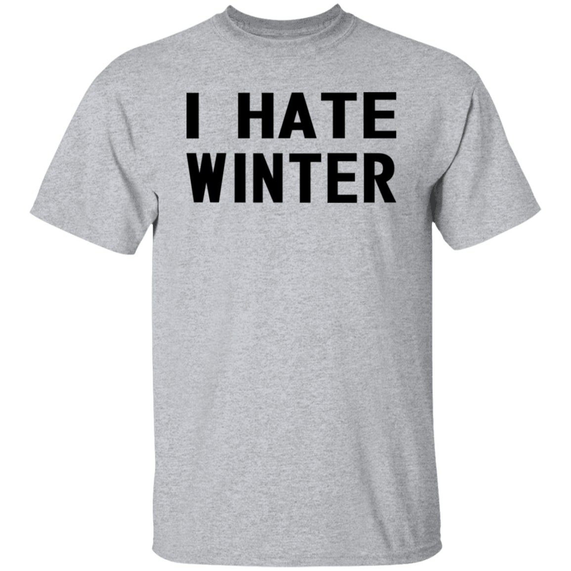 I Hate Winter Black Print T-Shirt