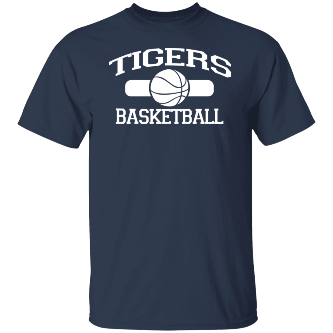 Tigers Basketball White Print T-Shirt