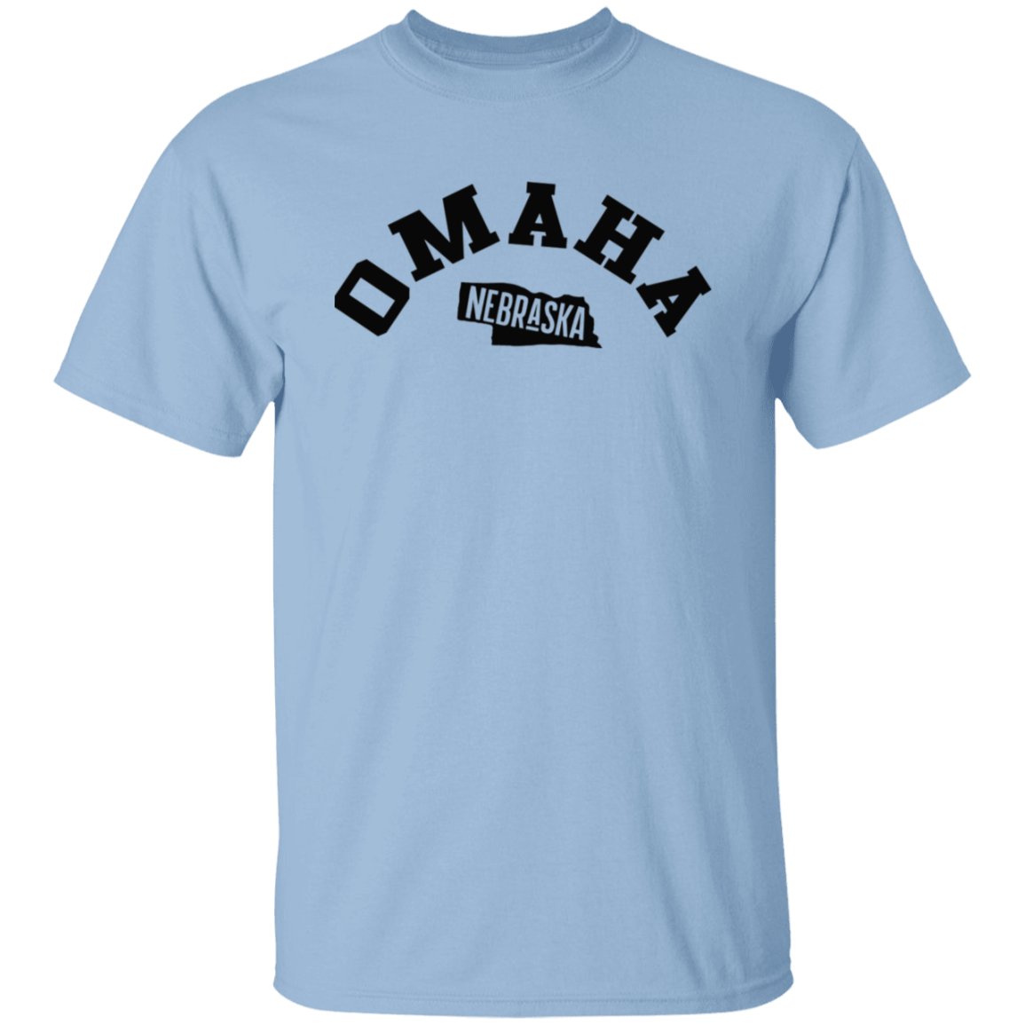 Omaha Nebraska Circular Black Print T-Shirt