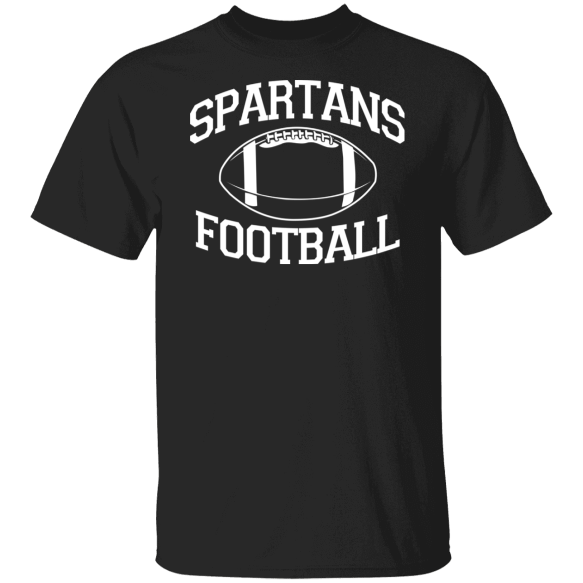 Spartans Football White Print T-Shirt