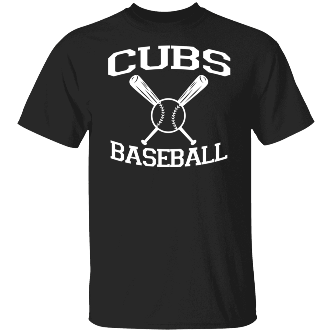 Cubs Baseball White Print T-Shirt