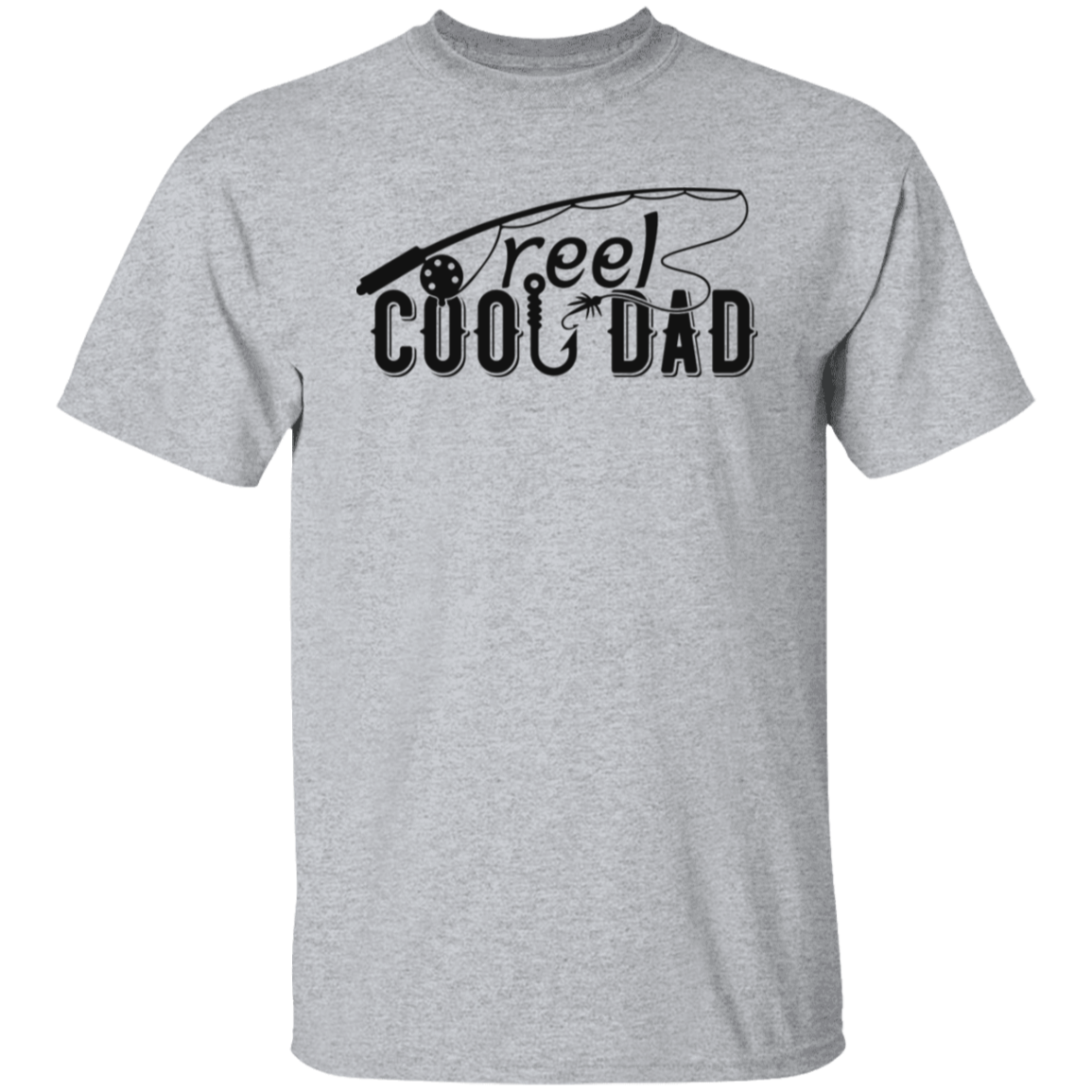 Reel Cool Dad Black Print T-Shirt