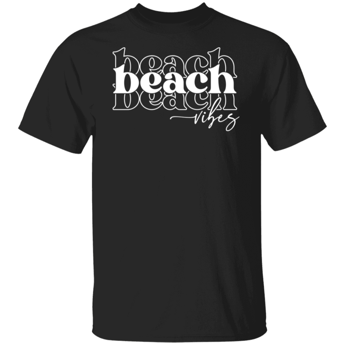 Beach Vibes White Print T-Shirt