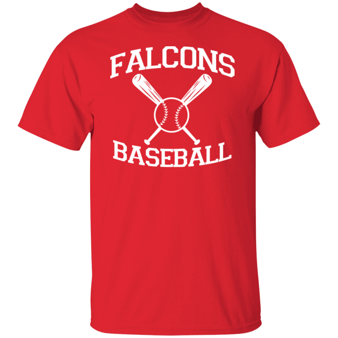 Falcons Baseball White Print T-Shirt