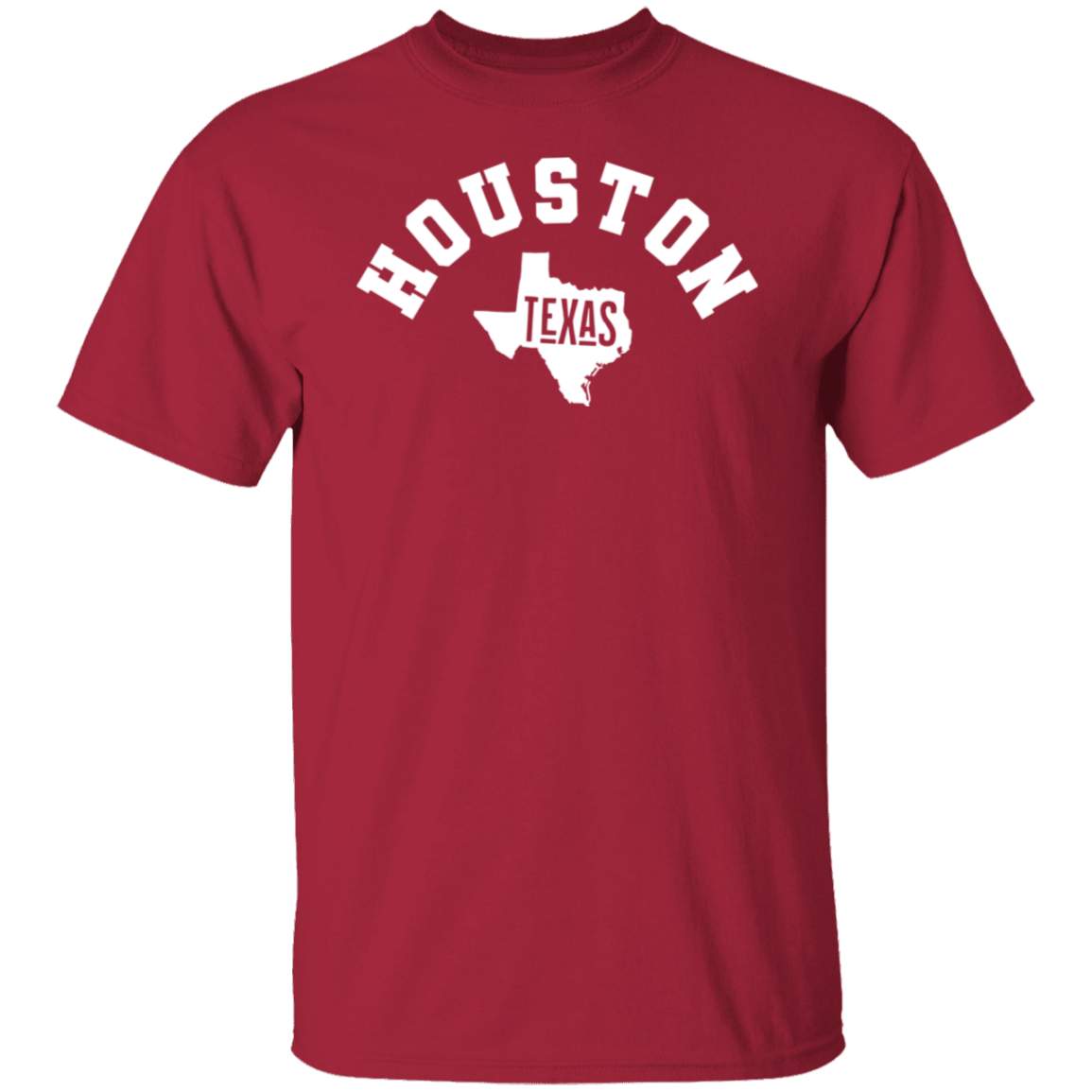 Houston Texas Circular White Print T-Shirt