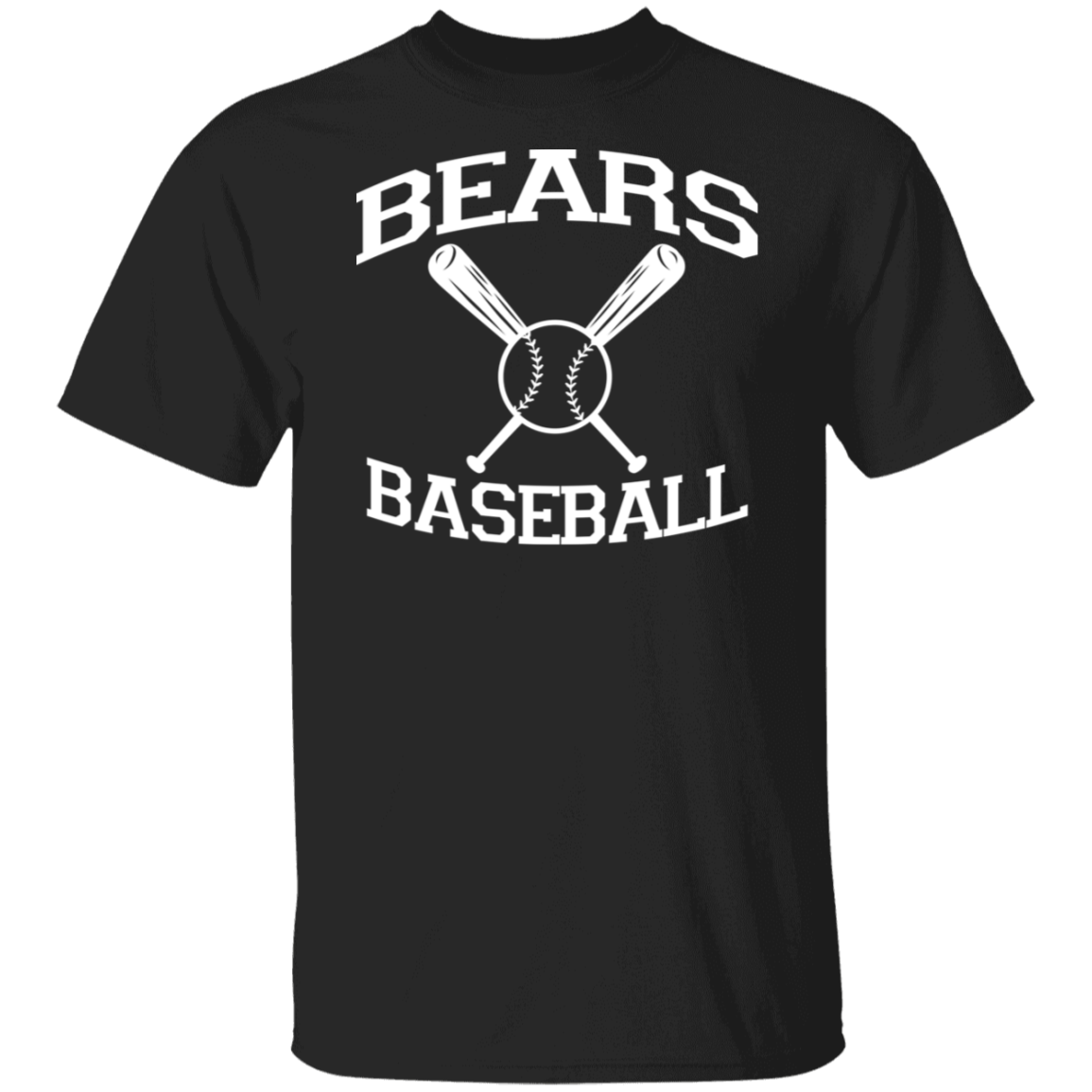 Bears Baseball White Print T-Shirt