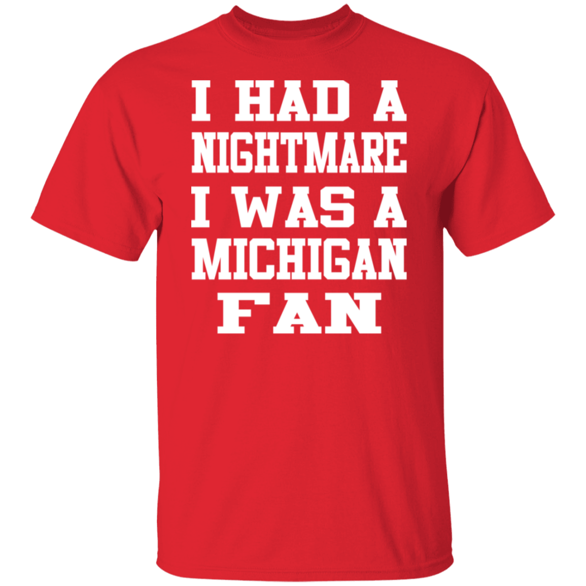 Nightmare Michigan Fan White Print T-Shirt