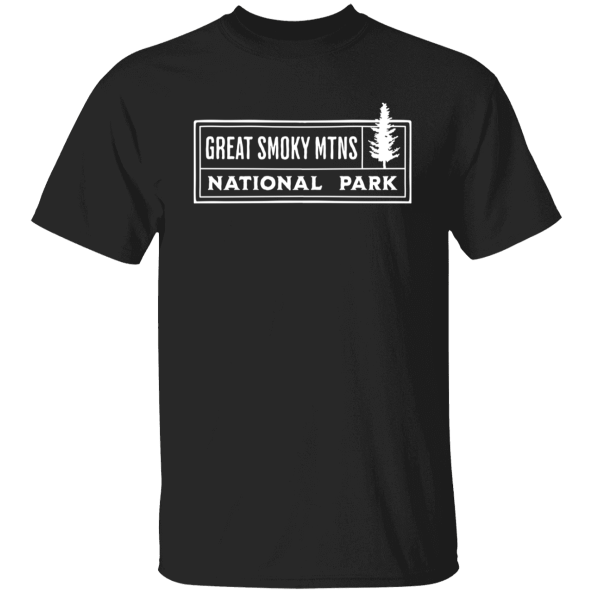 Great Smoky Mtns Tree White Print T-Shirt