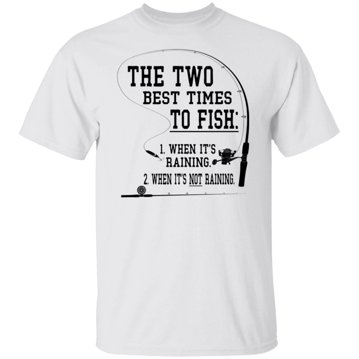 The Two Best Times Fish Black Print T-Shirt